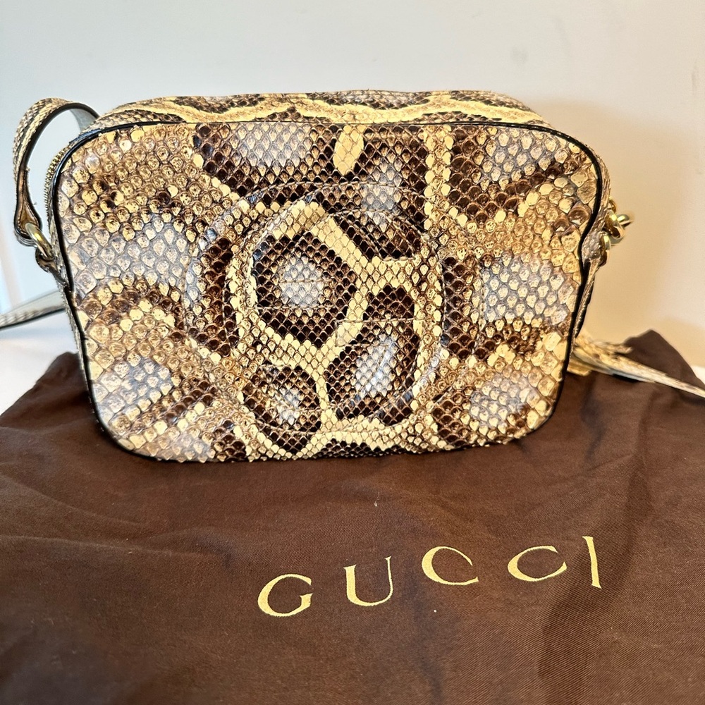 Gucci disco crossbody bag in python leather